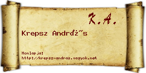 Krepsz András névjegykártya